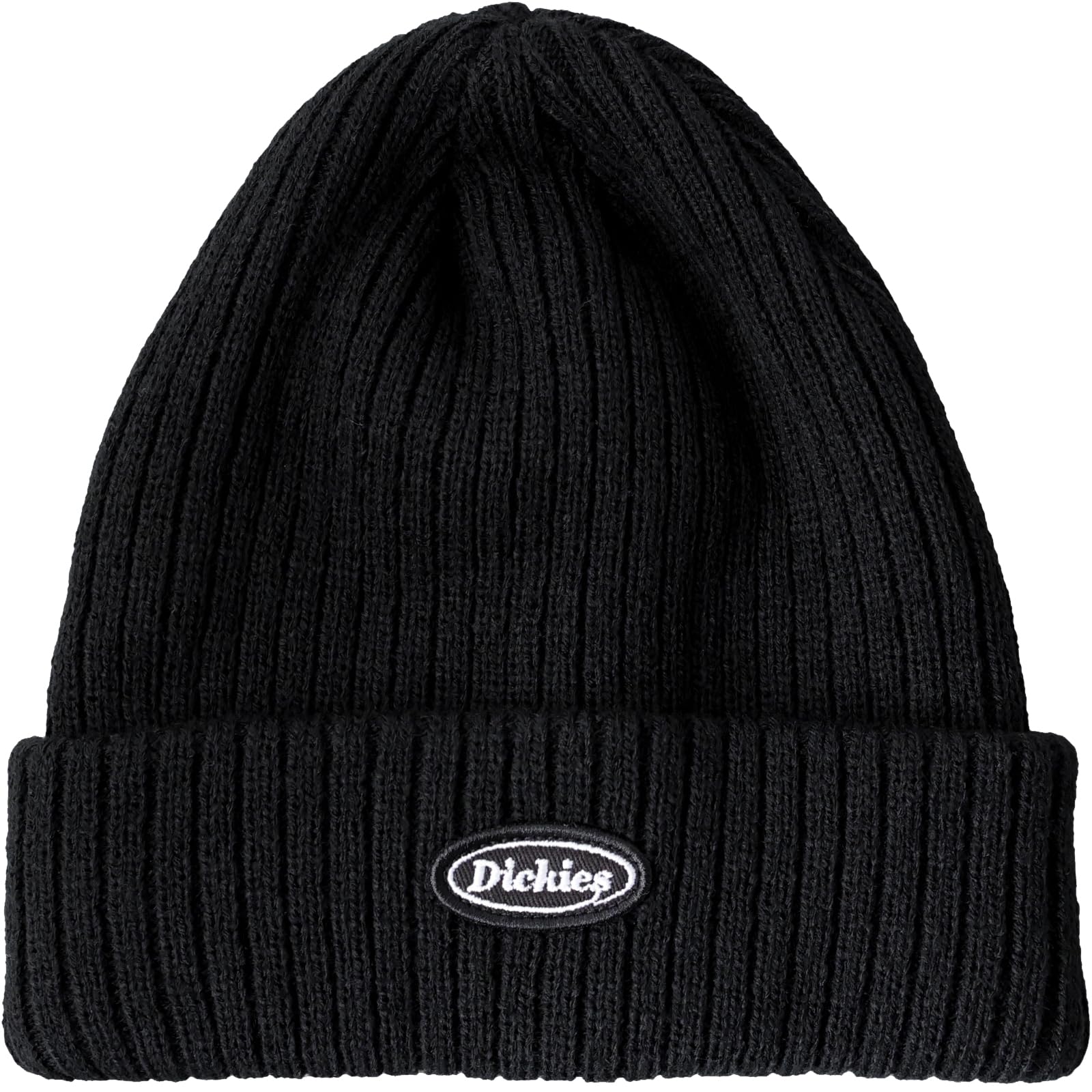 

Dickies CALIF Ribbed Knit Cap with Logo Unisex Acrylic Solid Size 874 Size Fits Black Patch, Beanie, Color, (One All, (01))