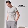 Yiershuang Men's 3A Antibacterial Ribbed Short Sleeve T-Shirt