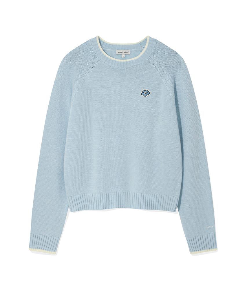 WACKY WILLY Women'S Lily Patch Color Block Pullover Blue