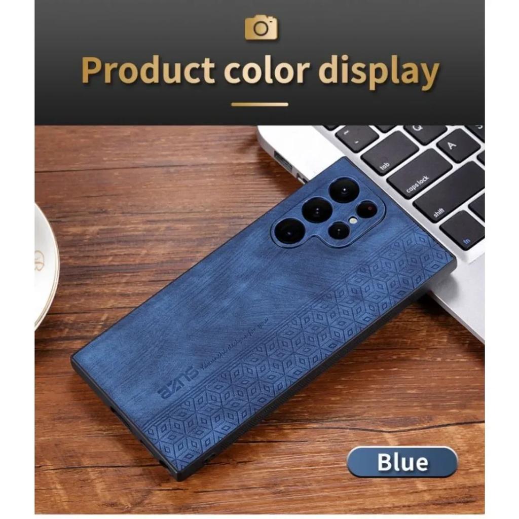 Luxury Leather Business Phone Case for Samsung Galaxy S24 S21 S22 S23 Ultra Plus S24 FE A55 A35 A25 A15 A05 5G Shockproof Cover
