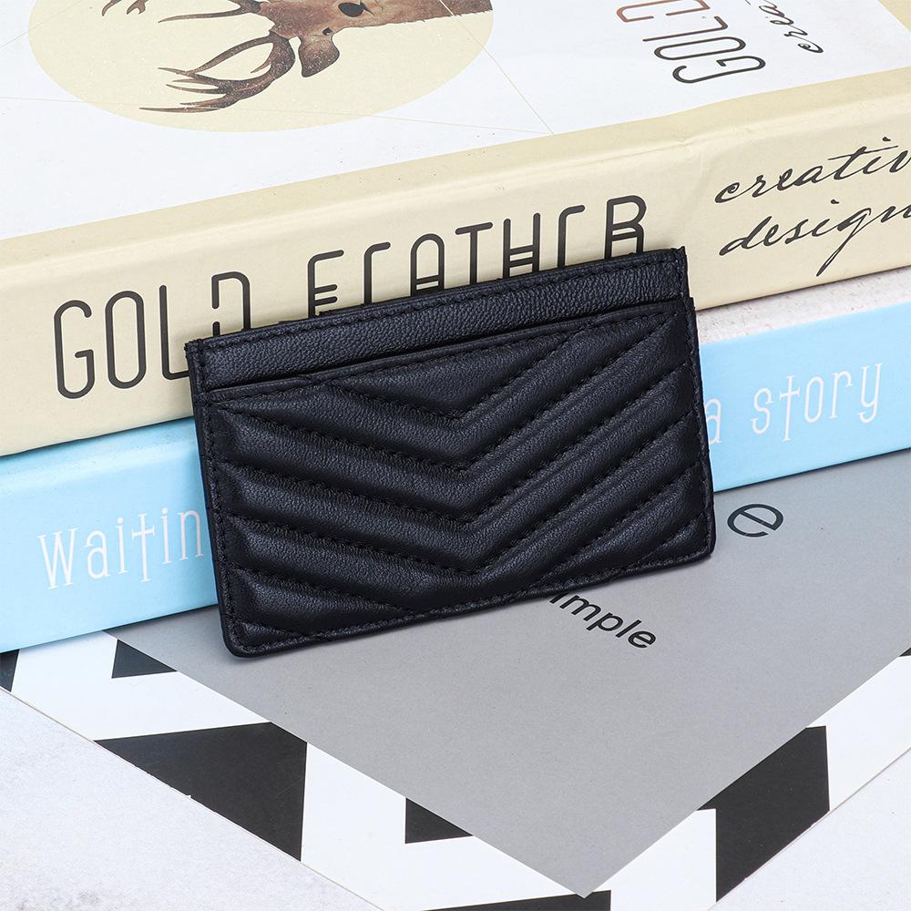 2026 Women Credit Card Holder Wallet Luxury Slim Credit Card Cases Holder Sheepskin Leather Minimalist Front Pocket Small Wallet