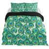 Peacock Feather Print Duvet Cover Bird Feathers Element Bedding Set Ultra Psychedelic Swirl Comforter Cover Colorful Bedclothes