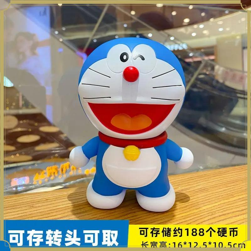 Large Size Doraemon Action Figures Toys Anime Kawaii Piggy Bank Pvc Figurines Decoration Model Toy Statue Decor Birthday Gifts