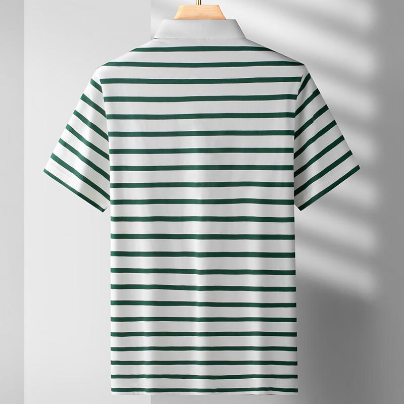 Men's Plus Size Striped Color Block Cotton Blend Polo Shirt