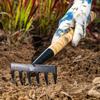 KADAX Metal Garden Rake 6-Tine Handle