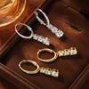 Anziw 3-Stone D Color Moissanite Drop Earrings Hypoallergenic 14K Gold Filled Earring Birthday Jewelry Gift for Women Certified