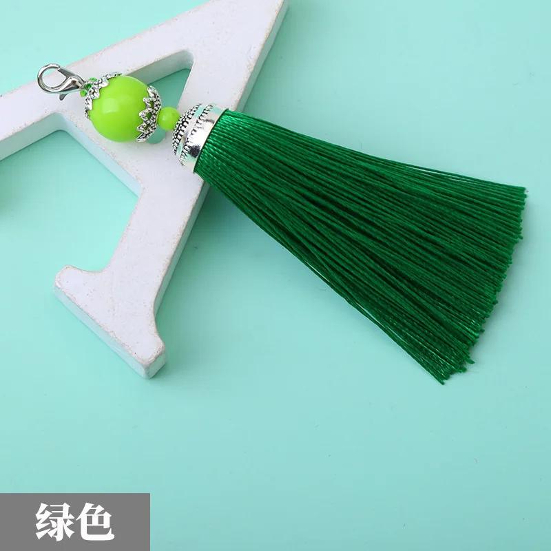 8cm Small Silk Tassel Earrings Pendant Charms Crafts Silver End Caps Tassels Brush for DIY Jewelry Making Accessories 5pc