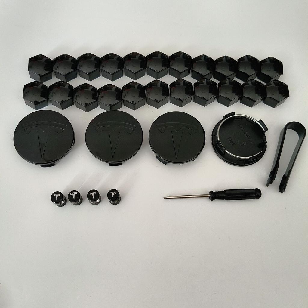 AABLV1 30PCS 26PCS 4PCS for  Tesla Model 3 Y  S/X Model Y Juniper Car Wheel Center Hub Decorative Caps Badge Lug Nut Protective Cover
