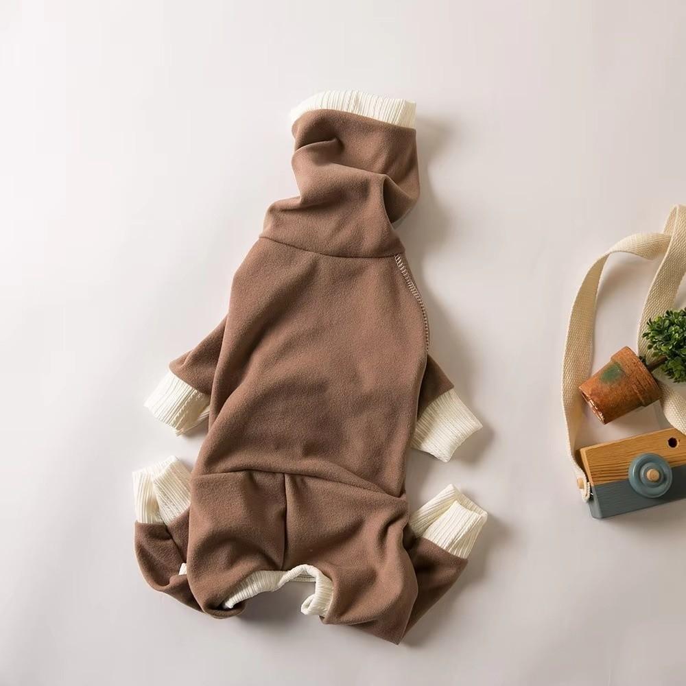 High Neck Dog Clothes Coat Winter Plush Dog Jumpsuit Fashion Little Lingti Huibit Clothes  Gift