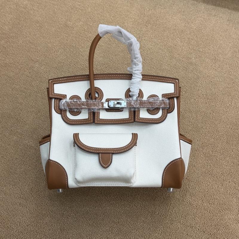 New 25CM Cargo-Swift leather with canvas pocket leather shoulder strap