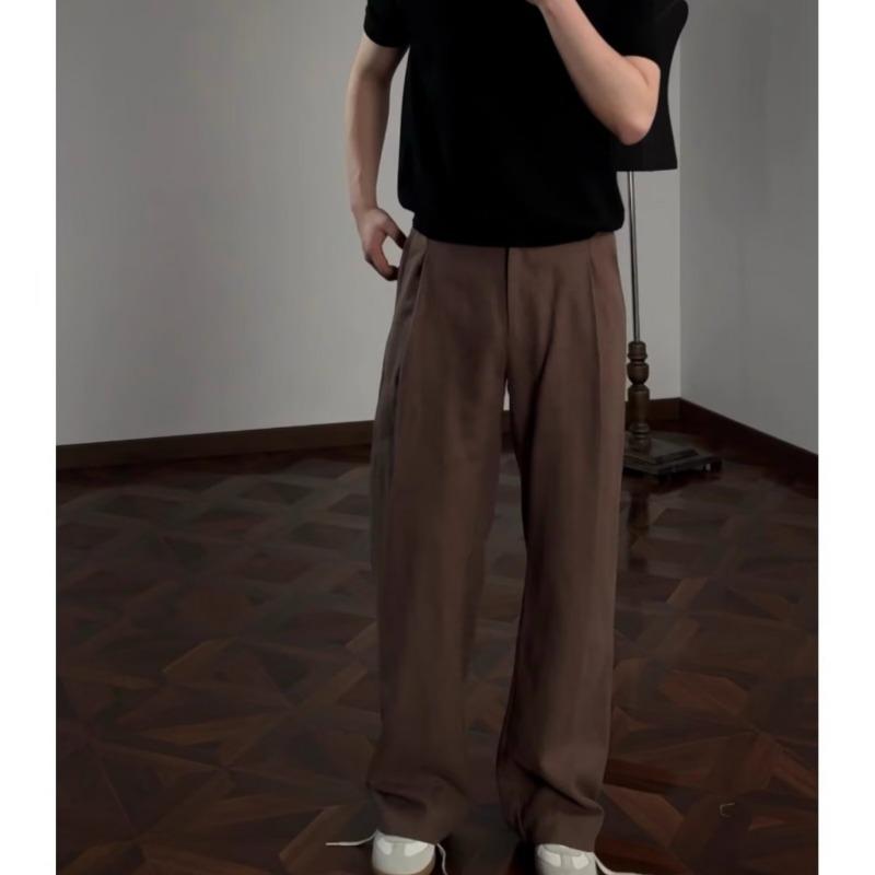 Old Money Style High Waist Loose Wide Leg Straight Casual Suit Trousers For Men And Women