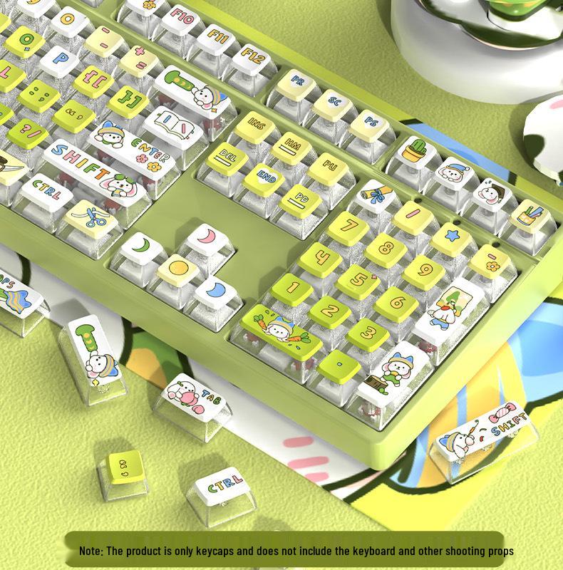 Farbverlauf SA Design Transparenter PBT-Tastenkappen-Satz - Niedliche & Trendige Sublimations-Tastenkappen für Mechanische Tastaturen