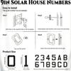 9 Inch Solar LED Illuminated Waterproof House Number Sign Door Address Plate Outdoor Porch Garden Wall Night Light Rechargeable