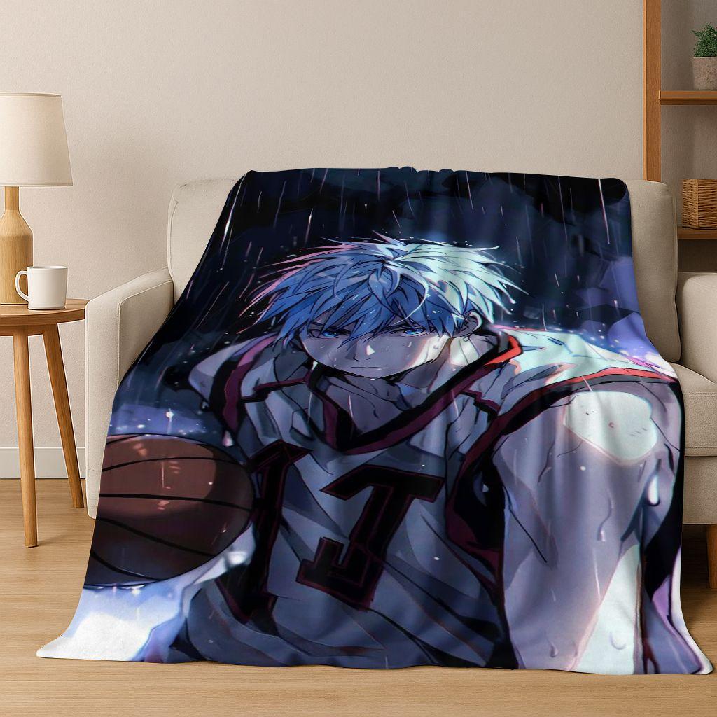 Anime Kuroko's Basketball Cartoon Art Flannel Blanket,Cozy Soft Throw Blanket for Home Bedroom Bed Sofa Picnic Cover Gift Kids