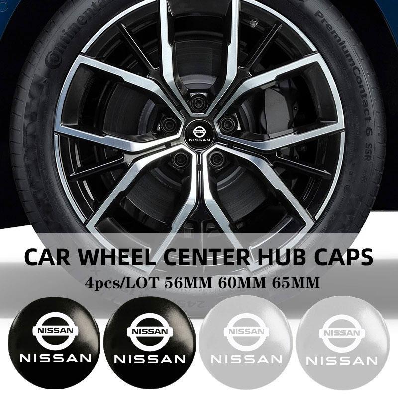 For Nissan ArR456/60/65mm Car Wheel Center Hub Cap Badge Sticker Cover For Nissan Rogue Pathfinder X-Trail GTR Note Juke Patrol Car Accessories