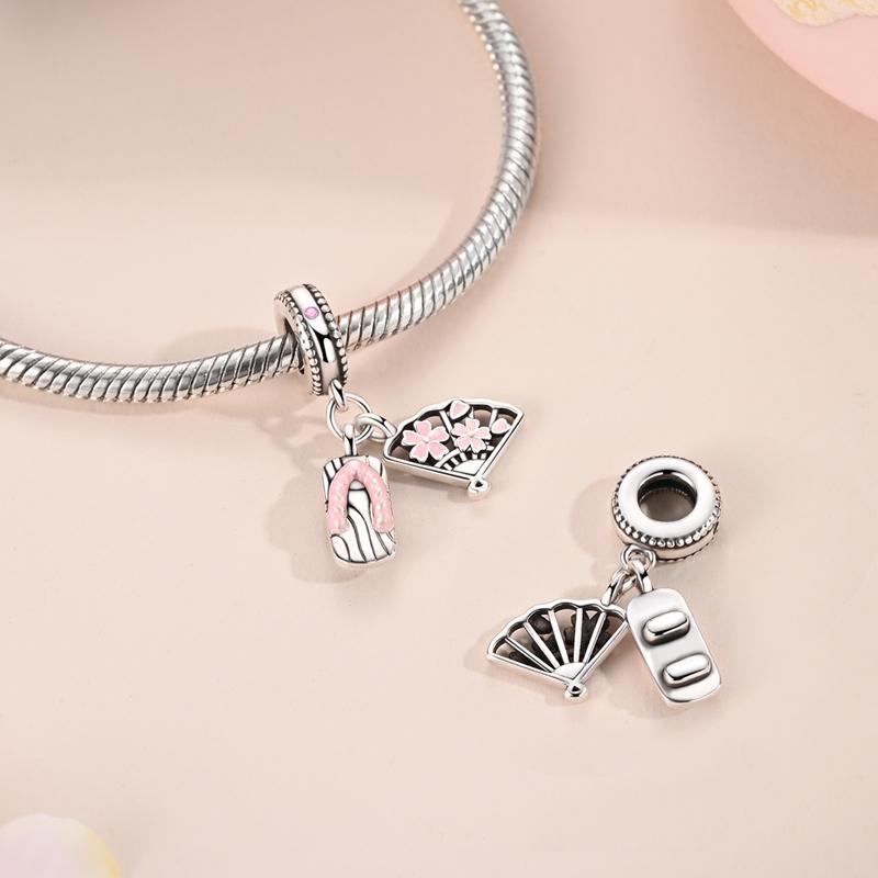 New 925 Silver Charms Pendants Fox Snail Pig Butterfly Cat Dangle Fit Women Original Bracelet DIY Jewelry Gifts