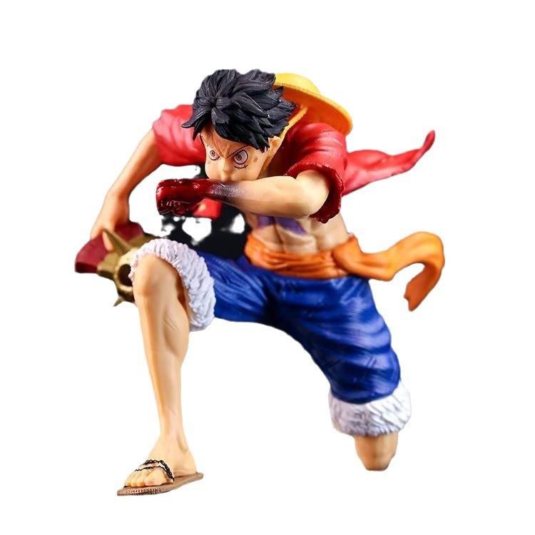 Unique Pvc Anime Figure Of Luffy In Knee Pose Featuring Three Distinct Variants Color