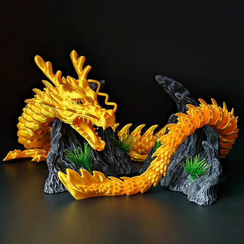 3D Printed Movable Chinese Dragon Toy Ornament - Large, Creative, Hot Seller