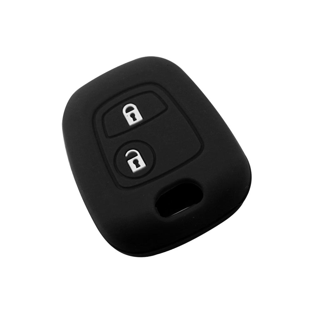 For Peugeot 107 206 307 207 408 Key Protector Holder Shell 2 Buttons Silicone Rubber Car Remote Key Case Cover