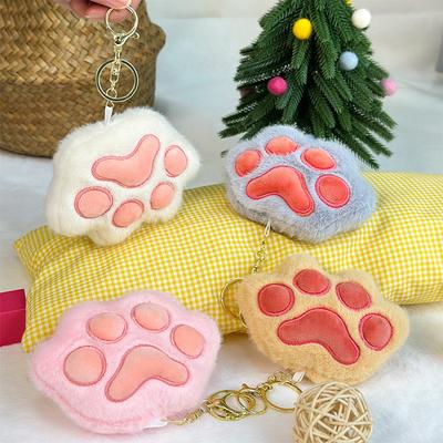 Cute Cat Claw School Bag Pendant Pinch Called Plush Keychain Pink Tender Cat Doll Small Doll Machine Doll