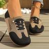 Mode Gemischte Farben Schnürschuhe Flache Schuhe Damen Übergröße Atmungsaktives Mesh Freizeitschuhe Frau Sommer Weiche Sohle Rutschfest Plateau Slipper