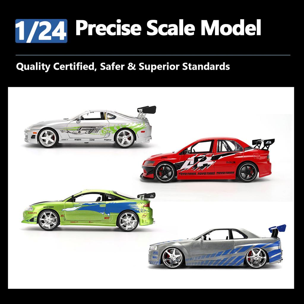 JADA 1:24 Fast & Furious 25th Anniversary Diecast Car – Metal Vehicles Collection Limited Edition