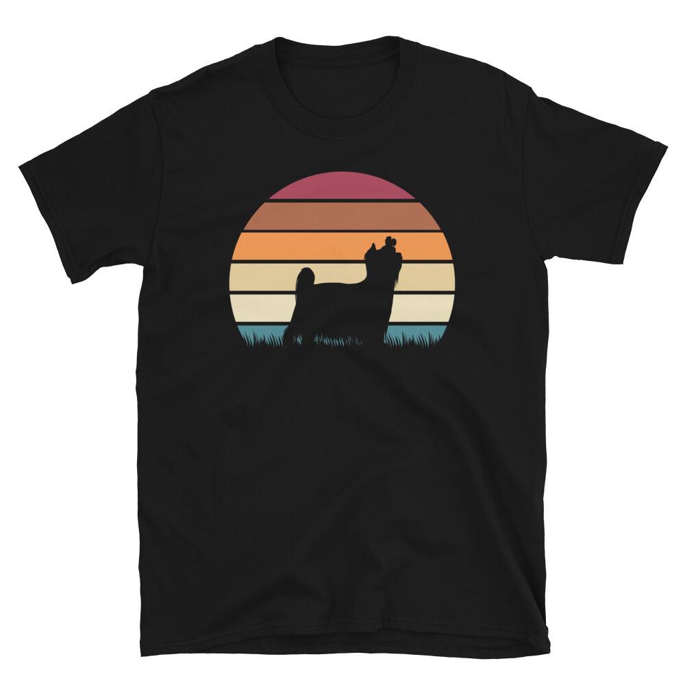 Ретро Винтажная Закатная Собака Любитель Животных Йоркширский Терьер Короткий Рукав Унисекс Футболка S