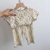 Summer 2024 Korean Style Floral Short Sleeve Baby Two-Piece Set