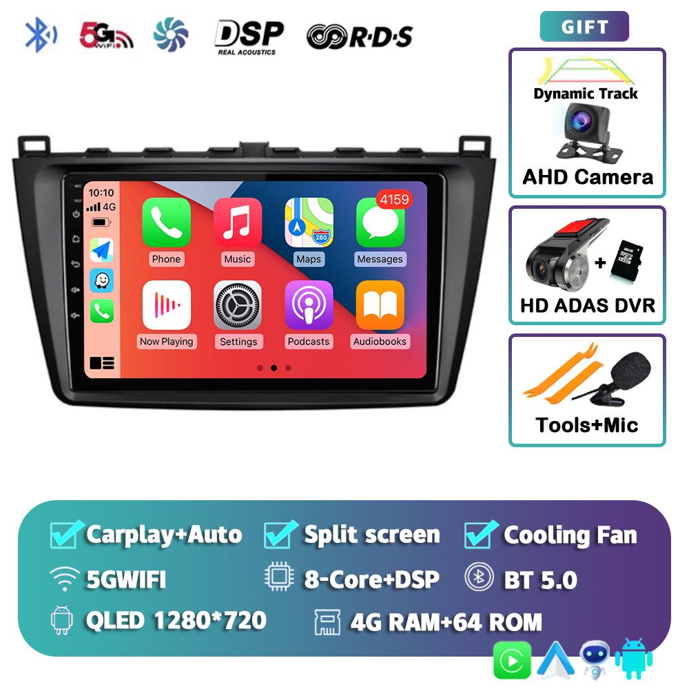 Android 14 Carplay Auto For Mazda 6 2 GH 2007-2012 Car Radio Multimedia Video Player Navigation GPS Stereo Head Unit DSP No 2din