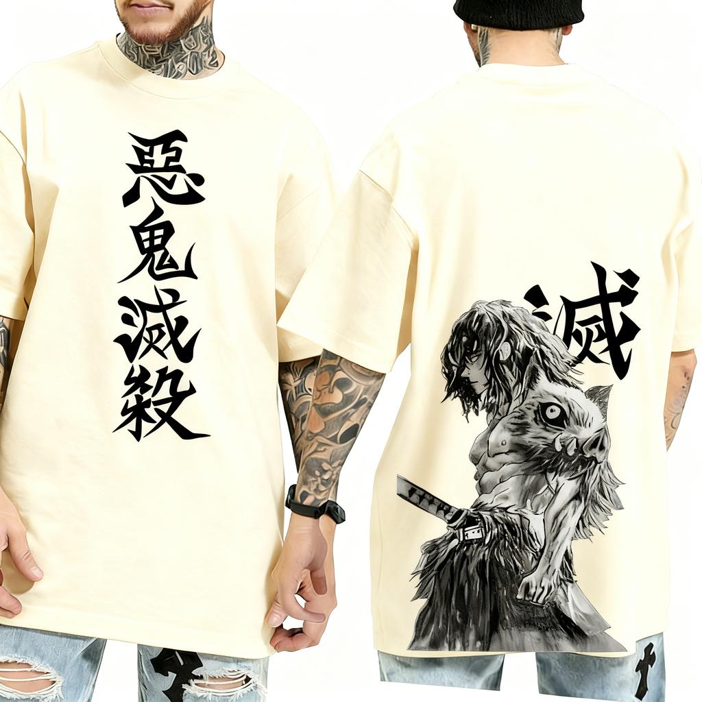 Demon Slayer Klinge Izunosuke Anime Muster FrühlingSommer Saison Y2K Stil Herren und Damen Streetwear