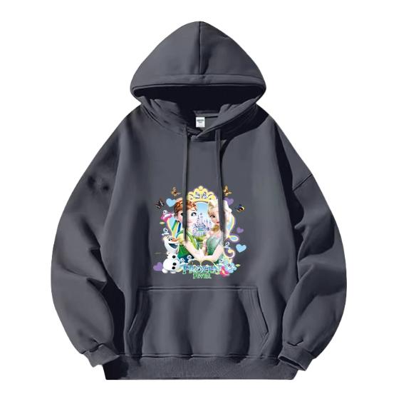 

2025 New Disney Frozen Women s Hoodie High Quality 2025 New Princess Elsa Anna Clothes Girls Loose Jacket Street Clothing Top S