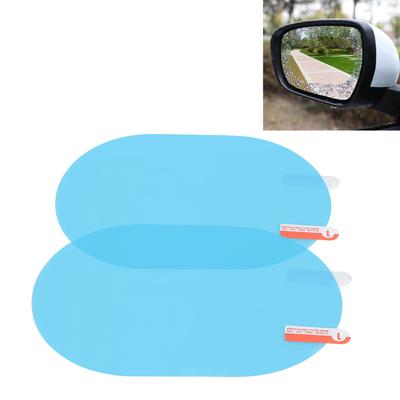 Achteruitkijkspiegel Regen   Folie, Anti-Mist en Regenbestendige Sticker,   Ontwerp voor Auto's, Vrachtwagens, Trailers, Ovaal, Blauw, 100x145mm, 2