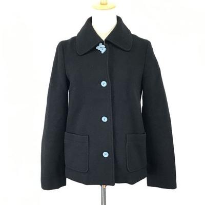 Noue-rue Flandre Japan Woll Kurzmantel 2 M Schwarzer Mantel Jacke Pullover(GEBRAUCHT)