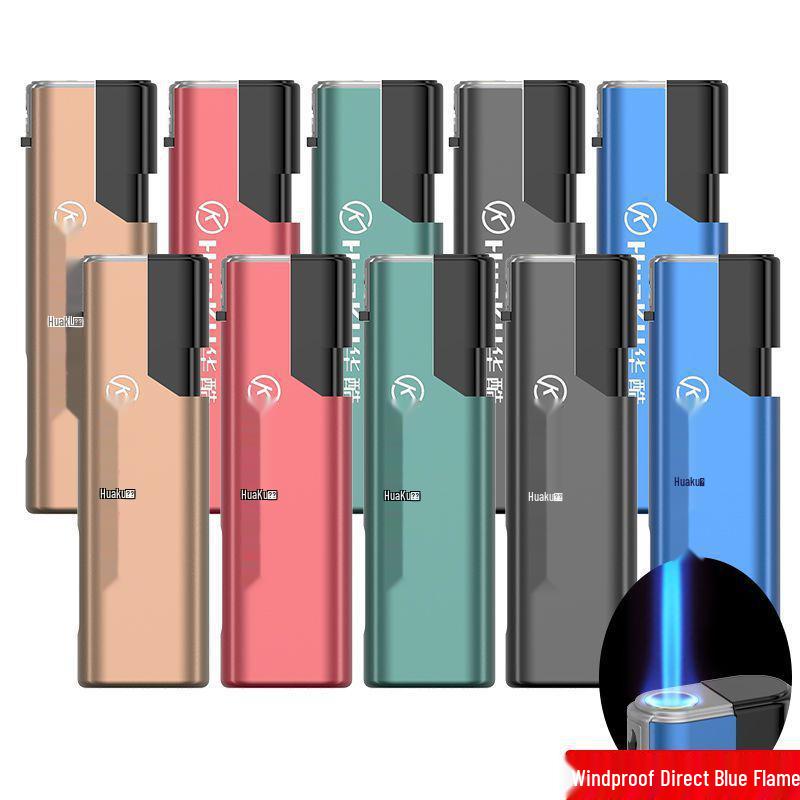 50 Durable Metal Windproof Lighters - Double Layer, Thickened, Inflatable, with Printed Lettering