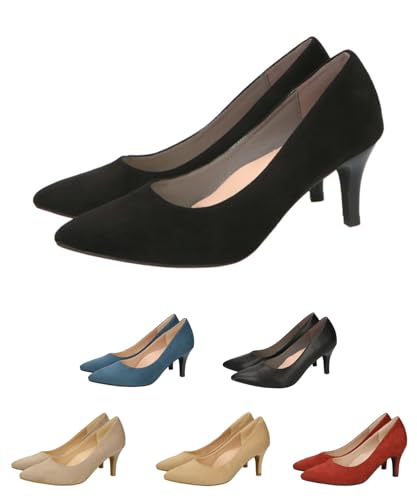 Oriental Traffic R-3201 Women s Pumps, Jumpable, Pointed Toe, 7cm Heel, Available in Large and Small Sizes, Comfortable to Walk in, Comfortable Fit, C