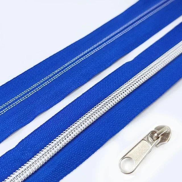 3/5/10M 5# Nylon Zipper Tape with Slider Bags Clothes Repair Zippers Plastic Coil Zip DIY Garment Replace Sewing Accessories