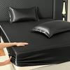1Pc Satin Elastic Fitted Sheet Solid Mattress Cover for Single Double Couple King Queen Full Twin Bedsheet Satin Bed Linen