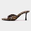 New Luxury Leopard Pattern Women's High Heel Sandals with Thin Heels Fashionable and Trendy Casual Sandals Classic Women's Shoes