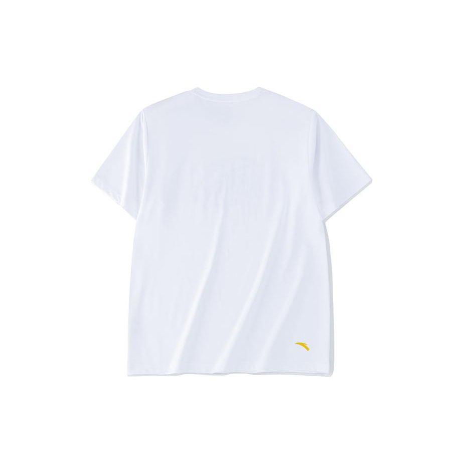 Anta Basketball Series Logo Print Quick-Dry Breathable Short Sleeve T-Shirt Unisex Tops Pure-White 972321104-1