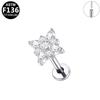 Elegant G23 Titanium Zircon Cartilage & Lip Piercing Stud