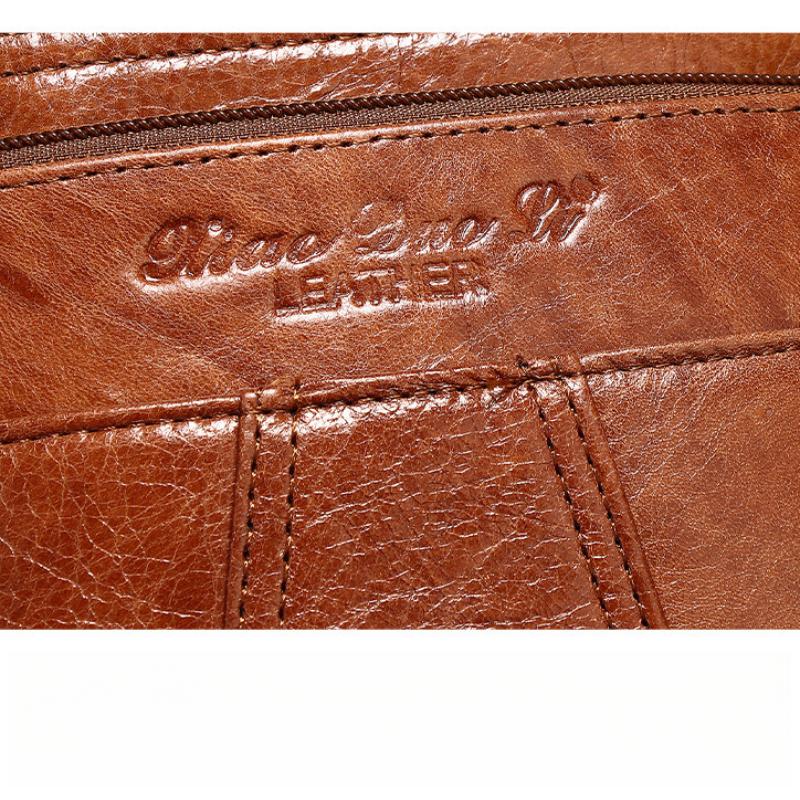 Herren Leder Umhängetasche Erste Schicht Rindsleder Schultertasche 8-Zoll Flache Kleine Tasche Lässig Retro Cross-Border Trendige Herren Schultertasche