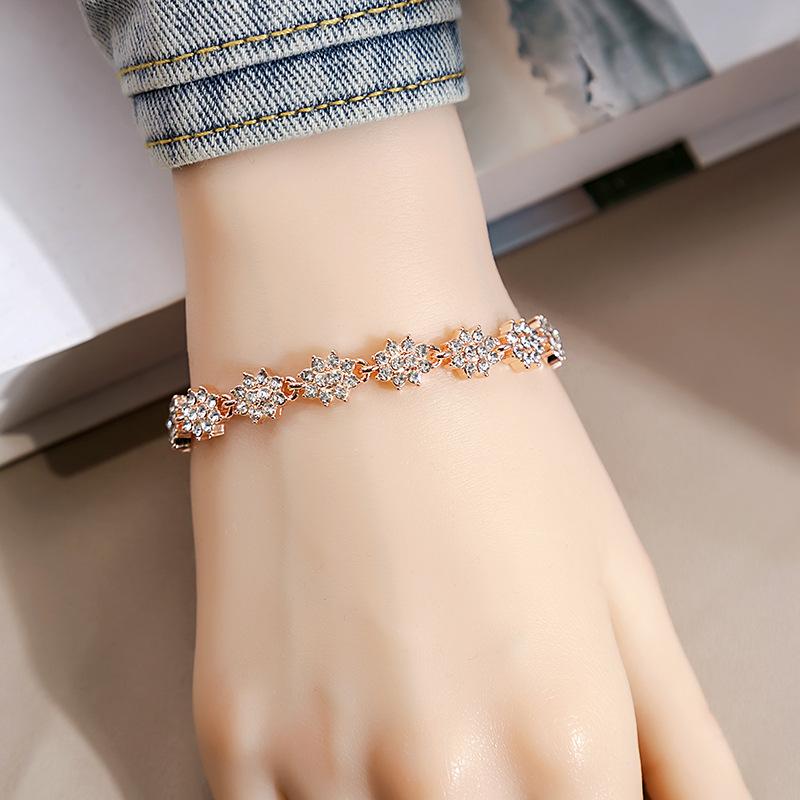 Personalized Geometric Diamond Bracelet Fashion Roman Style Full Diamond Bracelet Everything Temperament Bracelet