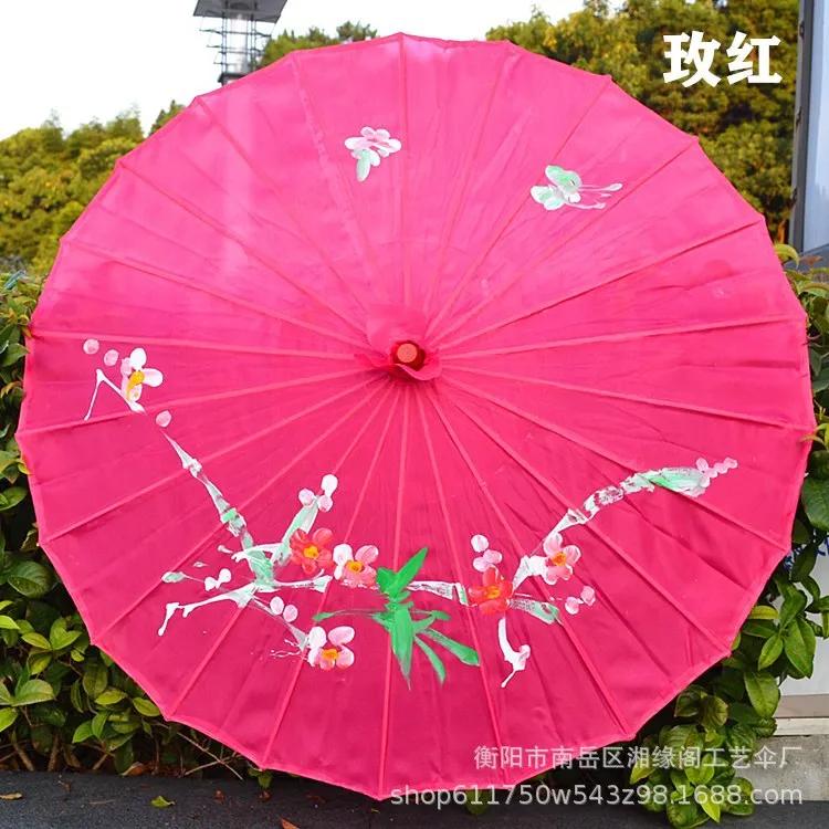 56cm Kunst Bambus Rahmen Seidenstoff Schirm Antiker Tanz Schirm Dekoration Restaurant Decke Dekorative Bar Einrichtung Handwerks Schirme
