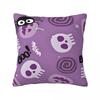 Pillow Case Halloween Themed Square Pillow Cover Retro Trendy Cushion Cover Pattern Pillowcases For Sofa Car Home Decor
