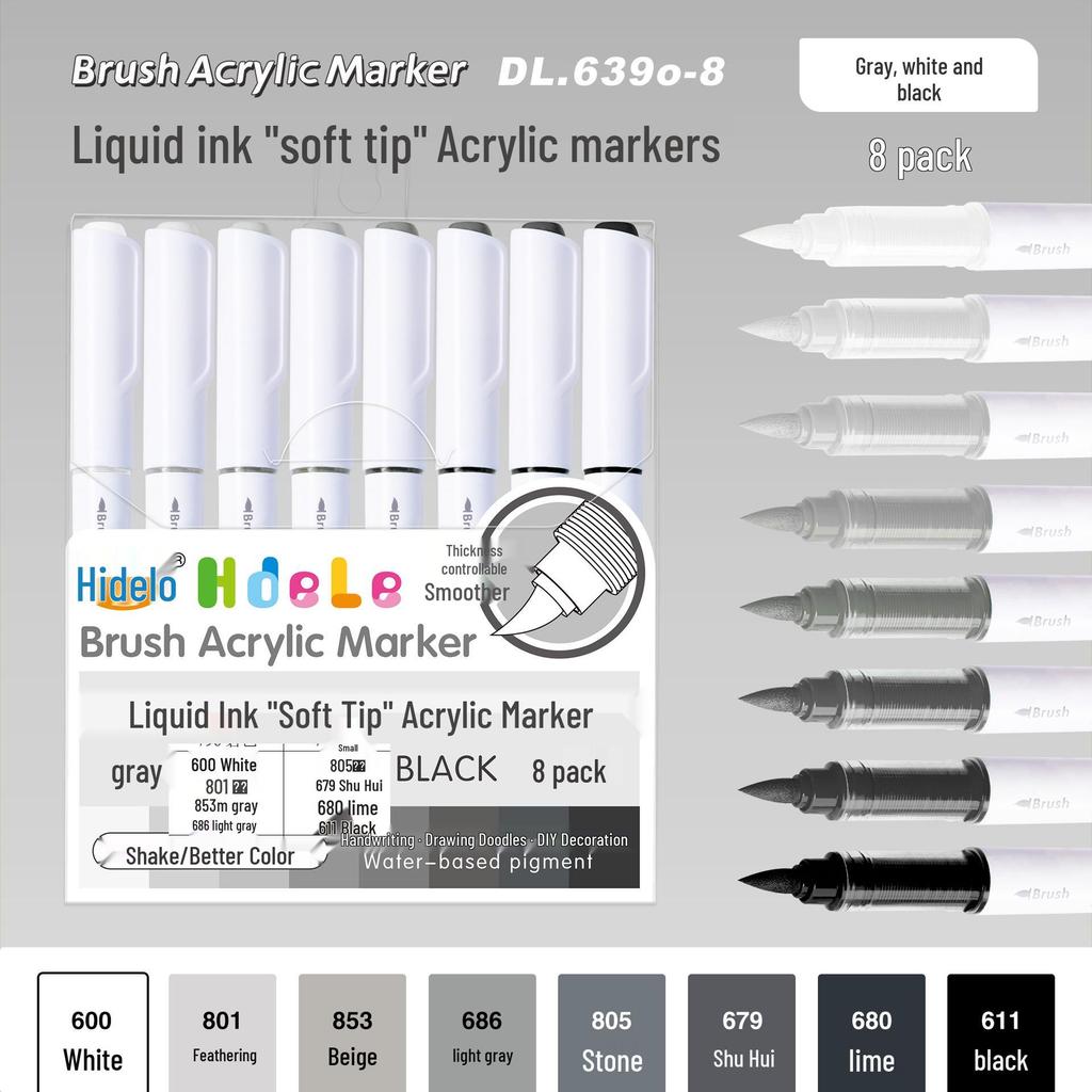 Huideler 639 Soft Tip Acrylic Marker Pen - 240 Colors for Student Art & Graffiti