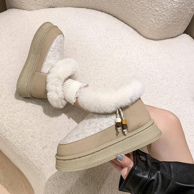 Fashion Snow Boots Velvet and Thickened Cotton Shoes Women's 2025 New Winter Warm Shoes