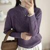 Korean Style Women's High Neck Wool Sweater - New Autumn/Winter 2026, Thick, Warm, Loose Fit, Stylish Base Layer