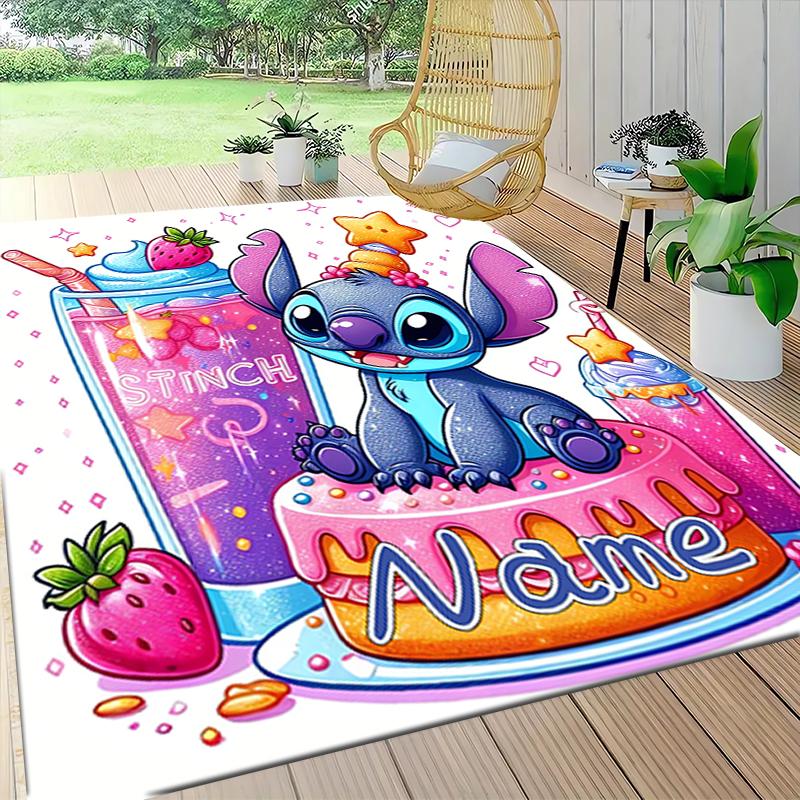 Custom Name Stitch Sweet Dreams Night Carpet Rug Customizable Soft Washable Anti-Slip Home Living Room Sofa Mats Personalized Rug. 0909374
