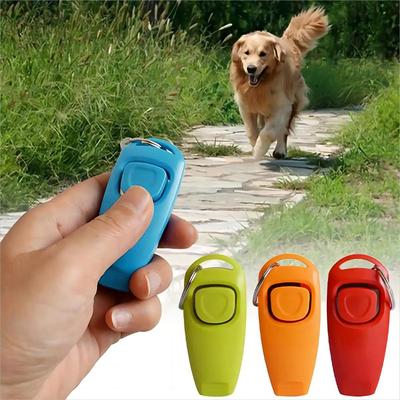 1 pz fischietto e clicker per cani da compagnia, multifunzione 2 in 1, clicker per cuccioli, aiuto per l'addestramento, clicker portatile