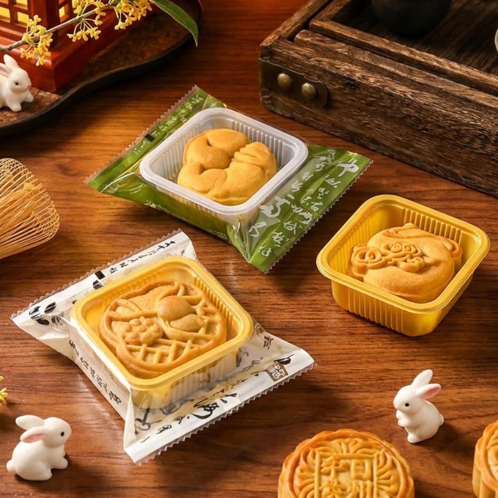 100 Pcs Chinese Style Mooncake Wrapping Bag Multi-Functional Transparent Handmade Cookie Packaging Bag For Mid-Autumn Festival
